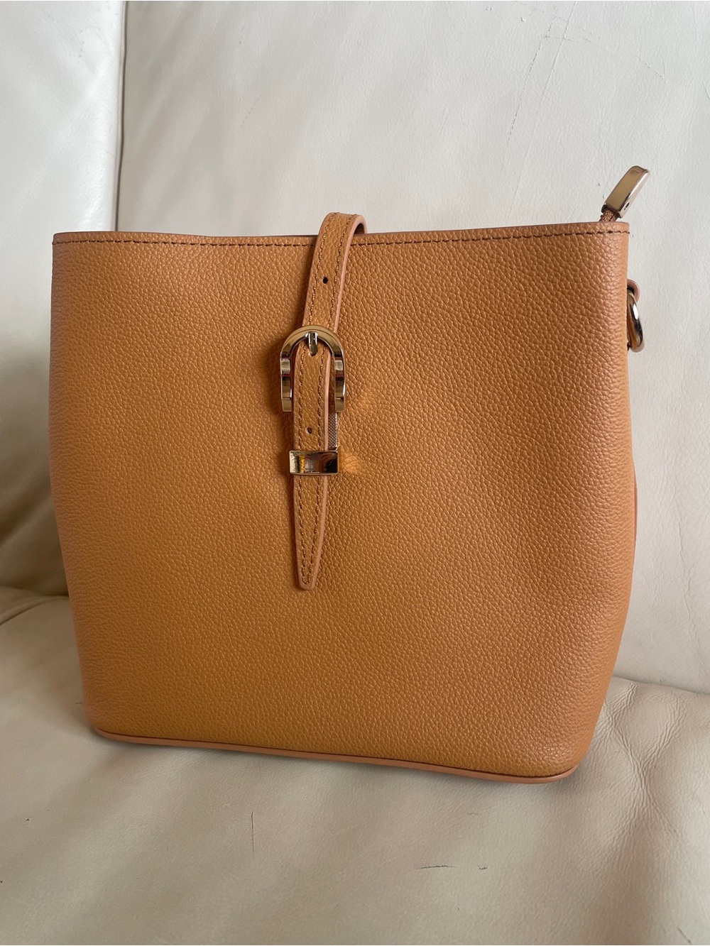 🐎Montanna West - Classic Tan Faux Leather Bucket Bag - Crossbody Handbag